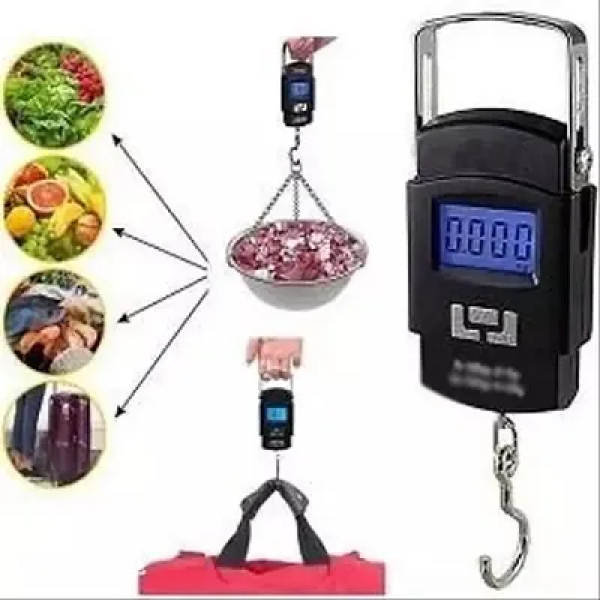 GR-Precision on the Go: Electronic Portable Fishing Hook Type Digital LED Screen Luggage Weighing Scale - 50 Kg / 110 LB (Pack of 1) [Premium Product]      