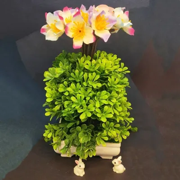 GR-Artificial Flower Bonsai Plant: Captivating Bea...