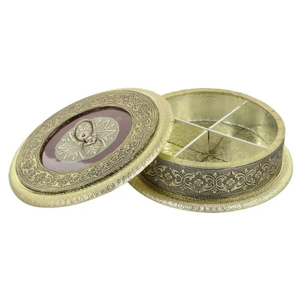 GR-Latest Wooden 4-Section Dry Fruit Box - New Design [Premium Product] 