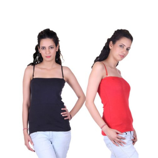 Ladies Soft Cotton Pack of 2 Innerwear Tops (Low B...