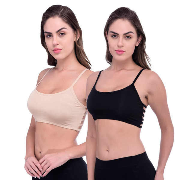 Pack of 2 Back Stripe Bralette Bra (Low Budget Product)