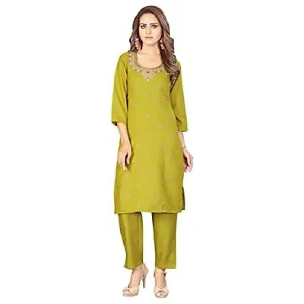 ladyline women straight kurta set for ladies pack ...