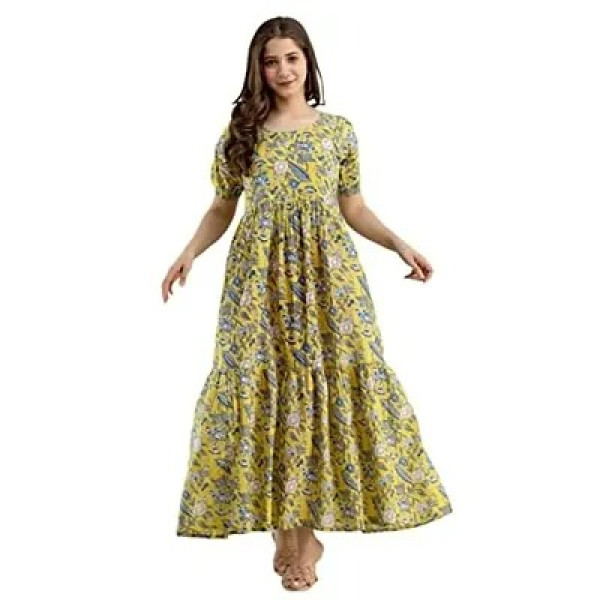 Fashionable Printed Full Flair Anarkali Kurta Prin...