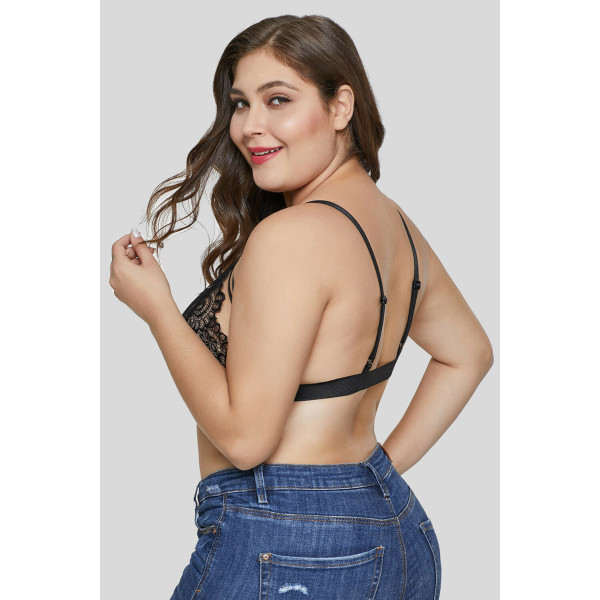 Plus size strappy lace Bralette  (Low Budget Product)