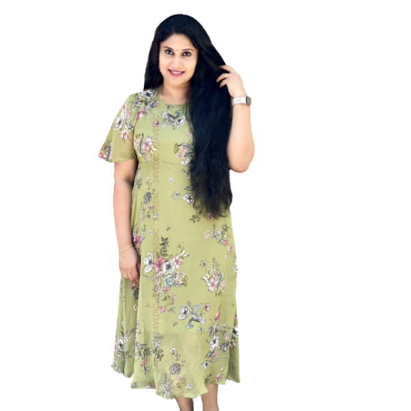 24 VEDIC Women's Quality Georgette Kurti with Lini...
