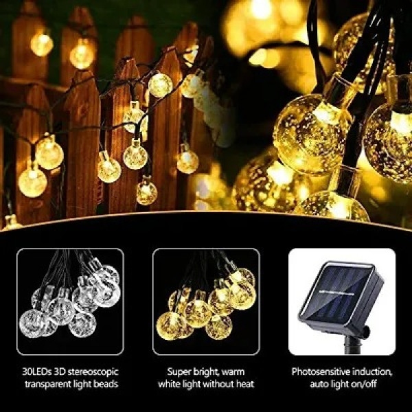 GR-Latest Long Waterdrop Globe Crystal String Light for Decoration [Premium Product]