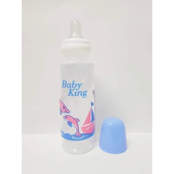 GR-Baby king feeding milk bottle for new born baby, Fruit Nibbler - Soft Pacifier Dolphin (250ml) [Premium Product]