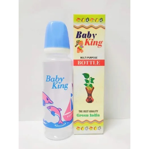 GR-Baby king feeding milk bottle for new born baby, Fruit Nibbler - Soft Pacifier Dolphin (250ml) [Premium Product]