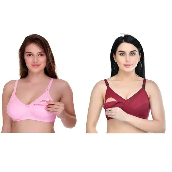 GR-Non-Padded Feeding Bra Set of 2 with Clip-Down ...