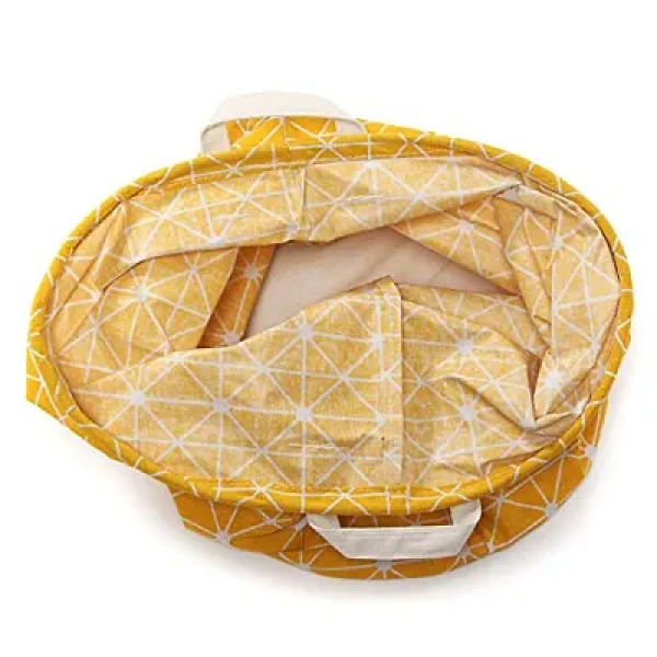 GR-STORE77 Storage Bins Nursery Hamper Canvas Laundry Basket Foldable with Waterproof PE Coating Large Storage Baskets Gift Baskets for Kids, Office, Bedroom, Clothes, Toys (Yellow)[Premium Product]