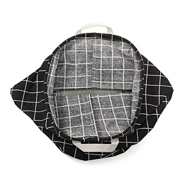 GR-STORE77 Storage Bins Nursery Hamper Canvas Laundry Basket Foldable with Waterproof PE Coating Large Storage Baskets Gift Baskets for Kids, Office, Bedroom, Clothes, Toys (Black)[Premium Product]