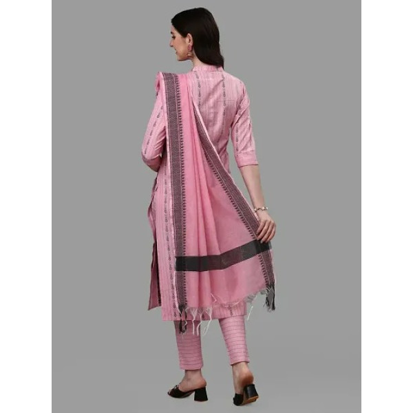 GR-Trendy Red Cotton Blend Kurta Bottom and Dupatta Set For Women [Premium Product]