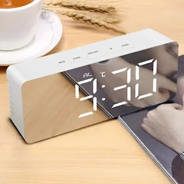 GR-Digital Alarm Clock with LED Display and Makeup...