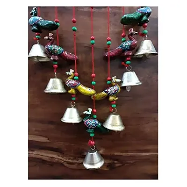 GR-Peacock Wall Hanging Decorative Bells Torans Ba...