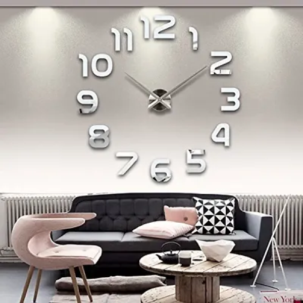 GR-DIY Large Wall Clock 3D Sticker Home Office Dec...
