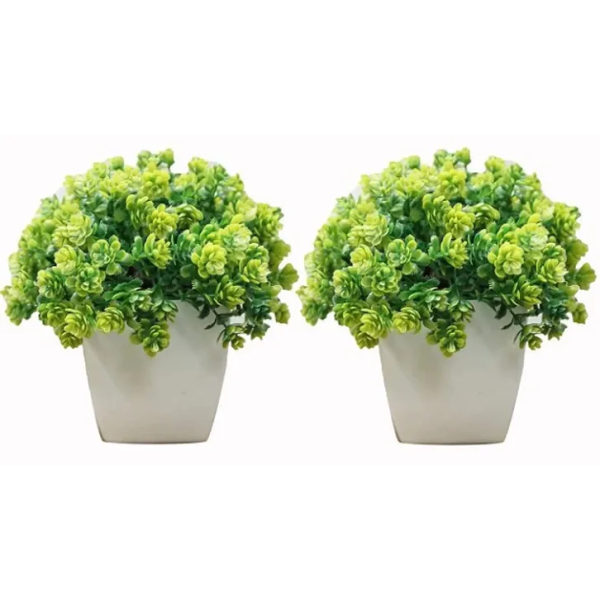 GR-Artificial Mini Flower Plants with Pot: Enhance...