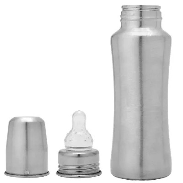 GR-Stainless-Steel 302 GRADE Absolute Light Weight Design - 250 ML Baby Milk Feeding Bottle [Premium Product]  