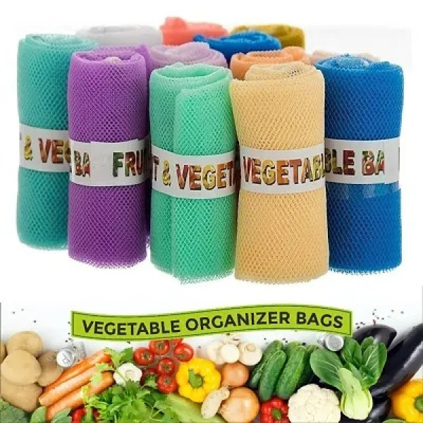 GR-Reusable Double Layer Mesh Fridge/Refrigerator Bags/Pouches for Storage  [Premium Product]